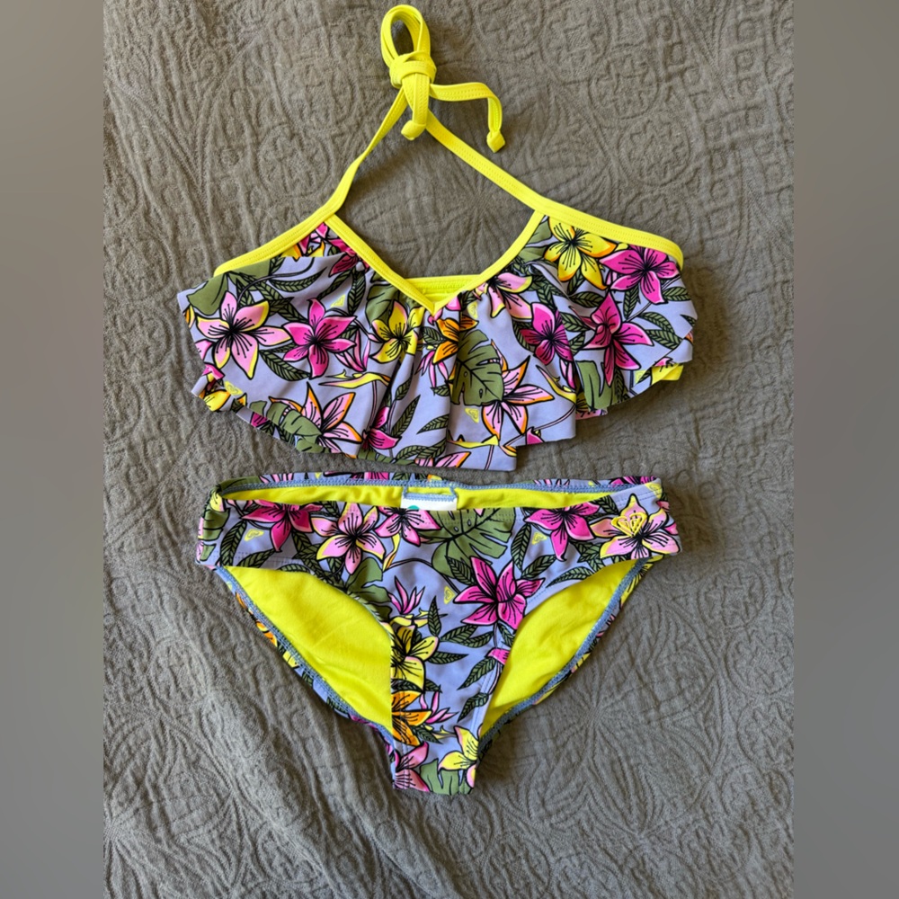 Roxy Girl Bikini - Yellow and Pink Floral